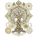 tree sacred geometry spirit totem tattoo design idea
