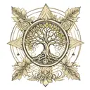 tree sacred geometry spirit totem tattoo design idea