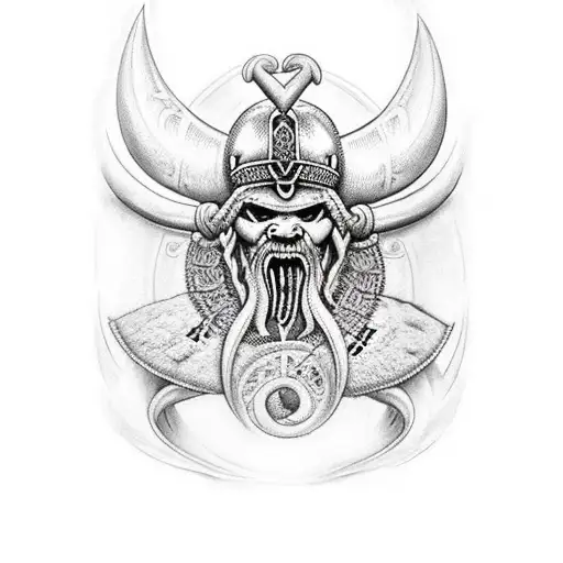 hacha vikinga de doble filo con la cruz templaria  tattoo design idea