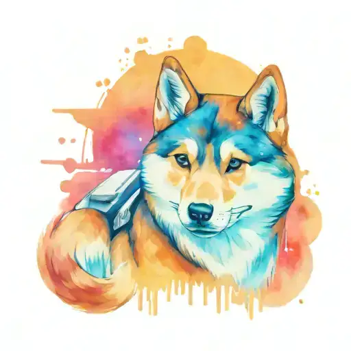 star wars shiba inu tattoo design idea