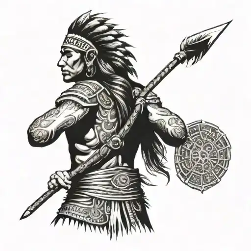 indian warrior tattoo design idea