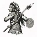 indian warrior tattoo design idea