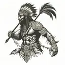 indian warrior tattoo design idea
