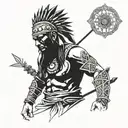 indian warrior tattoo design idea