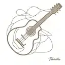 Spanish guitar whose strings represent prison bars and the music coming out of them tattoo design idea