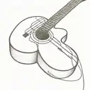 Spanish guitar whose strings represent prison bars and the music coming out of them tattoo design idea