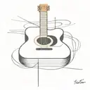 Spanish guitar whose strings represent prison bars and the music coming out of them tattoo design idea