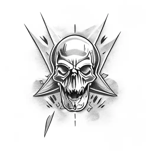 skull shark tattoo design idea