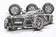 sketch car Audi tattoo design idea
