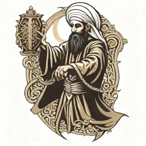 imam ali lifting the gate tattoo design idea
