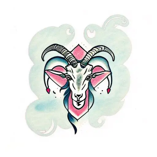 Capricorn goat tattoo design idea