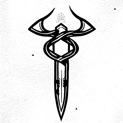 viking dagger tattoo design idea