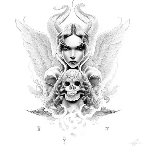 3 angeles me cuidan  tattoo design idea