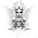 3 angeles me cuidan  tattoo design idea