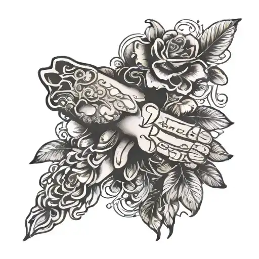 blessed written in two hands together  tattoo design idea