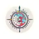 turkish dagger stabbing through globe.  tattoo design idea