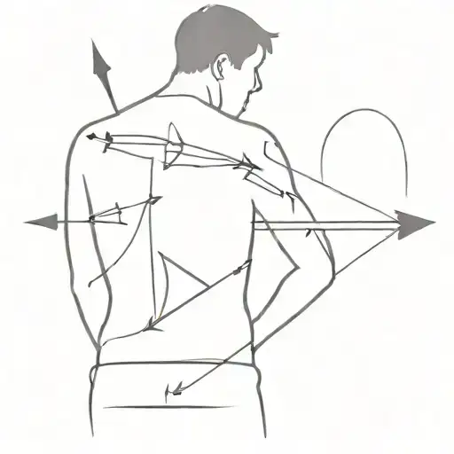 silhouette of a man facing sideways with arrows sticking in his back tattoo design idea