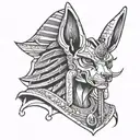 Anubis egypcian god tattoo design idea