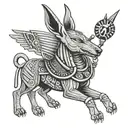 Anubis egypcian god tattoo design idea