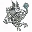 Anubis egypcian god tattoo design idea