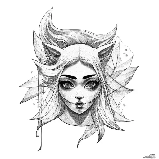 girl riding eletrical scooter wind rose tattoo design idea