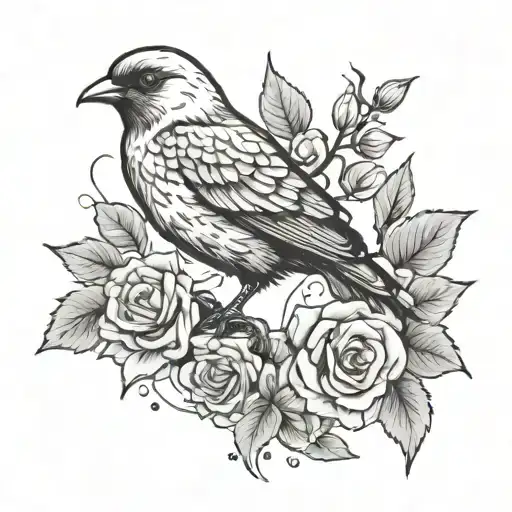 r.i.p birdie tattoo design idea