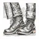 skinhead software developer with boots full height tattoo design idea