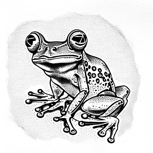 Cute Frog, Full Color tattoo design idea