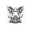 pigs with DLJ text tattoo design idea