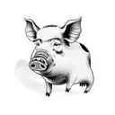 pigs with DLJ text tattoo design idea