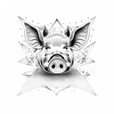 pigs with DLJ text tattoo design idea