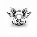 pigs with DLJ text tattoo design idea