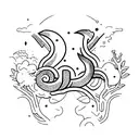  small tattoo that has a night feel and contains the Ampersand symbol tattoo design idea