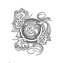  small tattoo that has a night feel and contains the Ampersand symbol tattoo design idea