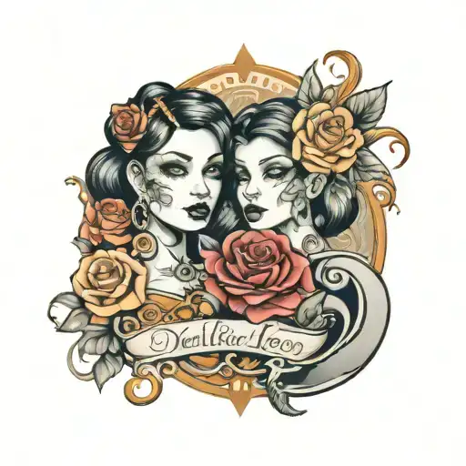 make a tattoo with my daughters names for man "Delilah Raeanne" and "Niomi Love"  tattoo design idea