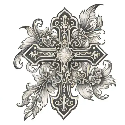 a holy orthodox cross embeded in holy light tattoo tattoo design idea