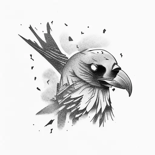 northern Raven on shoulder tattoo design idea