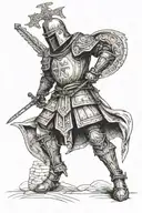 Crusader Knight Praying tattoo design idea