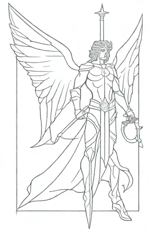 archangel michael sword tattoo design idea
