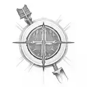 Jesus cross with sword and shield tattoo design idea