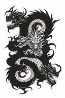Five headed Hydra dragon tattoo design idea