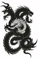 Five headed Hydra dragon tattoo design idea