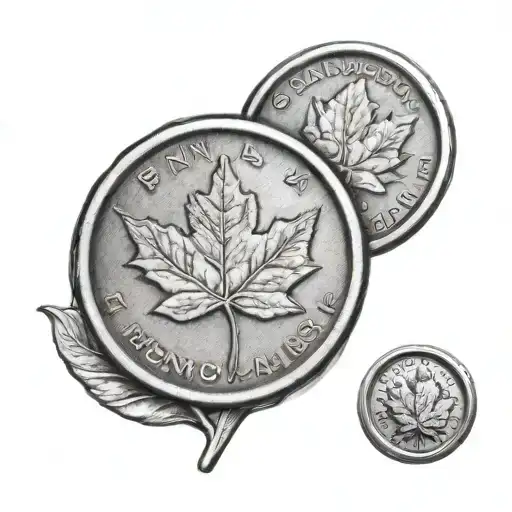 Canadian penny design tattoo design idea