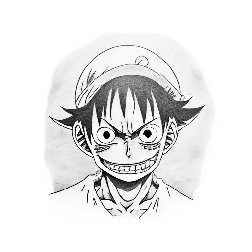 monkey d luffy tattoo design idea