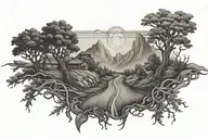 the road less traveled together intertwined tattoo design idea