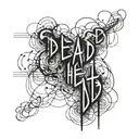 overlapping text "dead" tattoo design idea