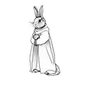 a rabbit in a black cloak tattoo design idea