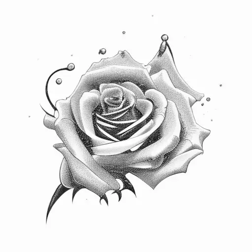 Black roses and Hail Marys tattoo design idea