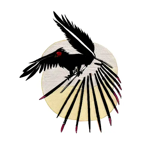 Crow feather Semikolon  tattoo design idea