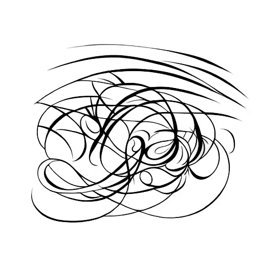 zen brush stroke and japanese wave tattoo design idea